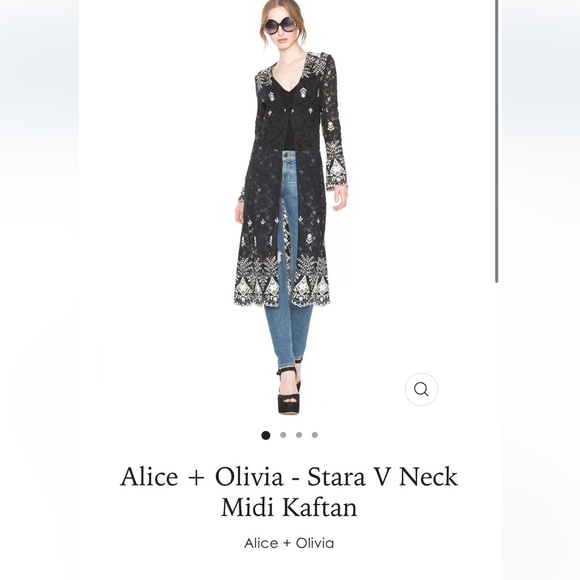 Alice + Olivia Stara V Neck Midi Kaftan - Picture 10 of 12